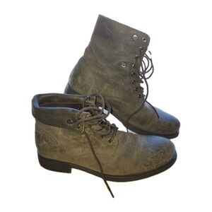 ASTON GREY Collection Leather Boot size US 10 BROOKLYN Grey Ankle Boot